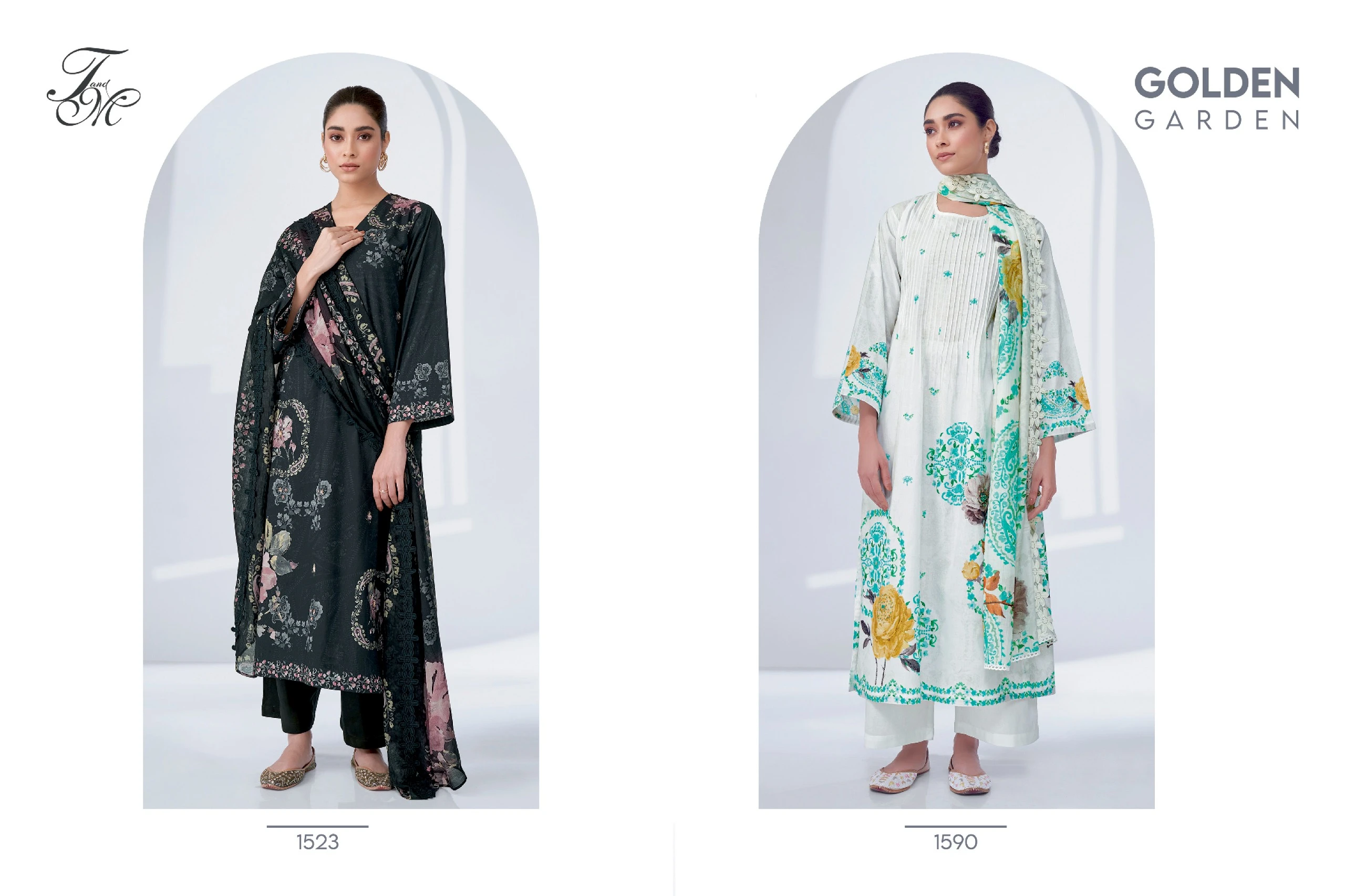 T&amp;M Golden Garden Pure Cotton Lawn Digital Print Wholesale Fancy Salwar Suit Catalog — Wholesale Salwar Suits, MPA wholesale from Surat — view 3